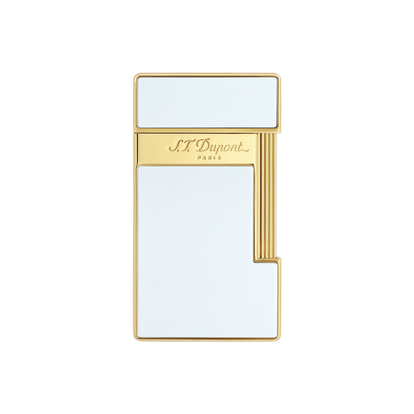 Slimmy Lighter White Lacquer and Gold – Luxury Lighters