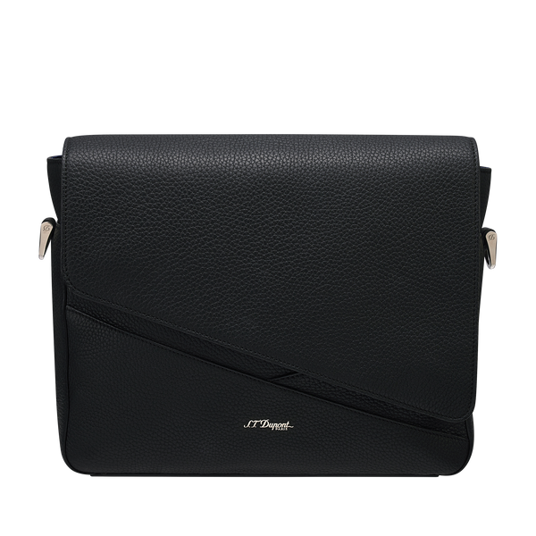 BLACK GRAINED NEO CAPSULE MESSENGER BAG – Luxury leather goods 
