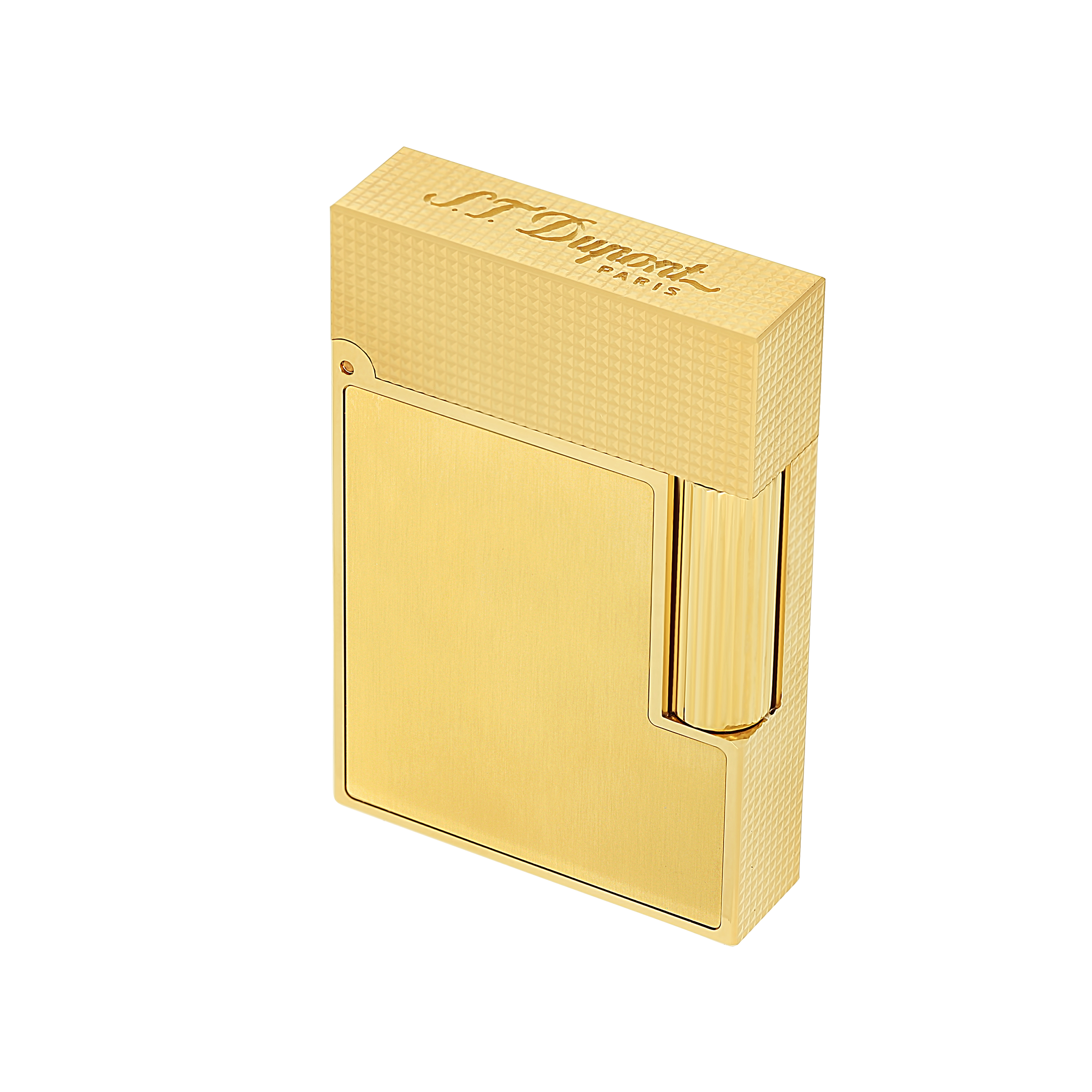 Ligne 2 small brushed yellow lighter Luxury Dupont – S.T. gold - Lighter 