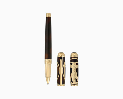 Louis Vuitton gold plated pen set by ST Dupont fountain pen and ballpoint